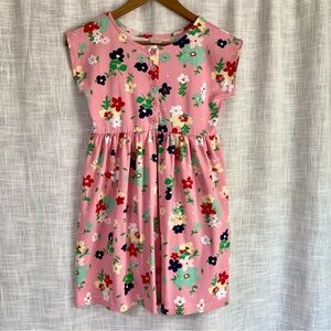Hanna Andersson Pink Floral Short Sleeve Button Dress